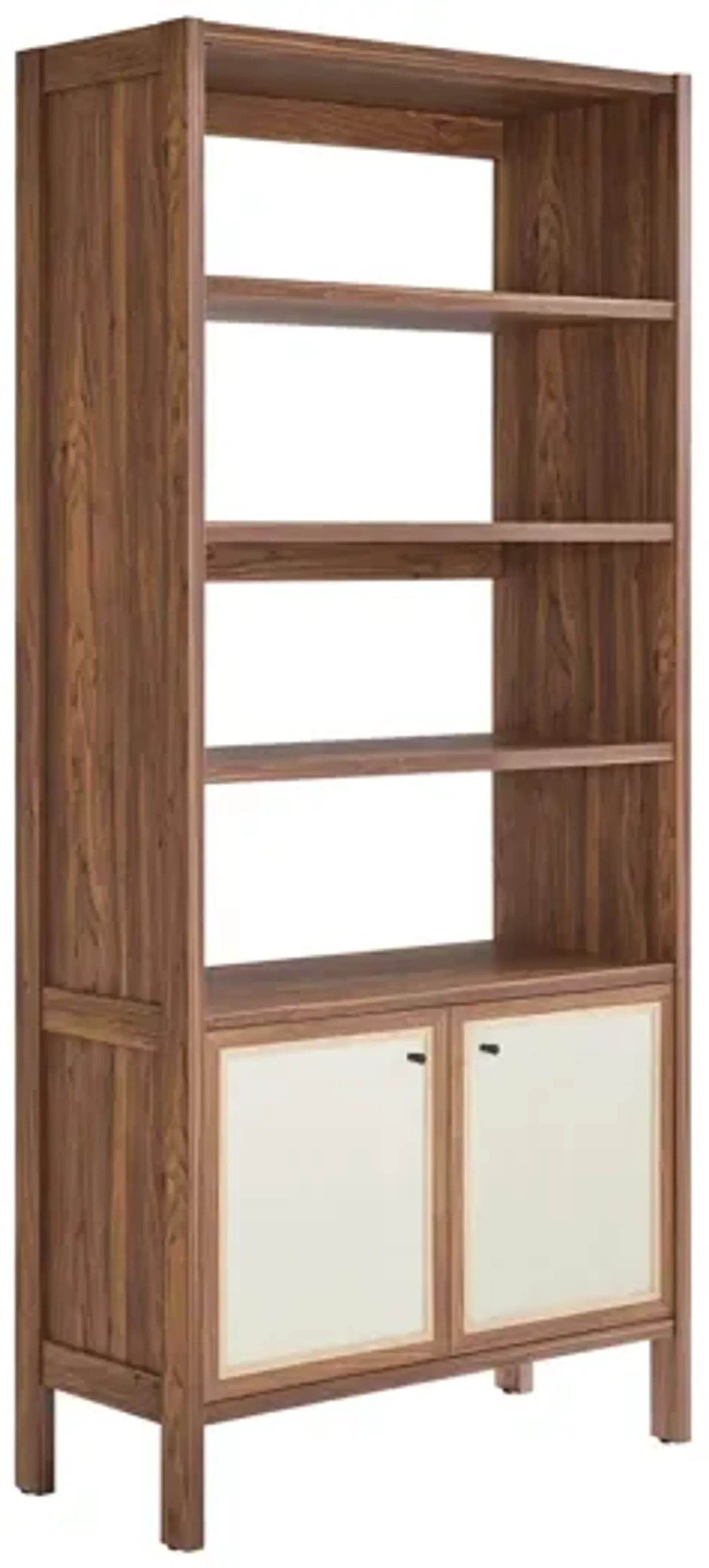 Capri 4-Shelf Wood Grain Bookcase