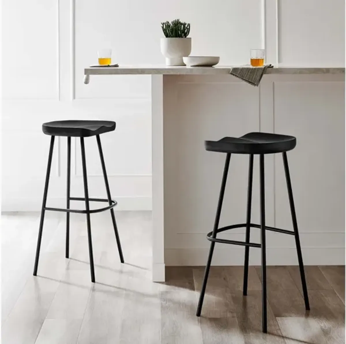 Concord Backless Wood Bar Stools Set of 2