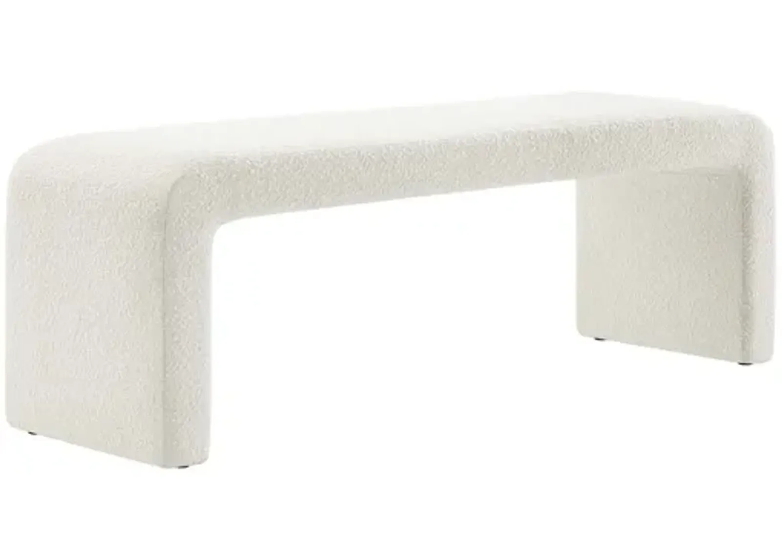 Simba Boucle Fabric Waterfall Long Bench