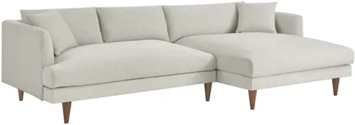 Zoya Right-Facing Down Filled Overstuffed Sectional Sofa