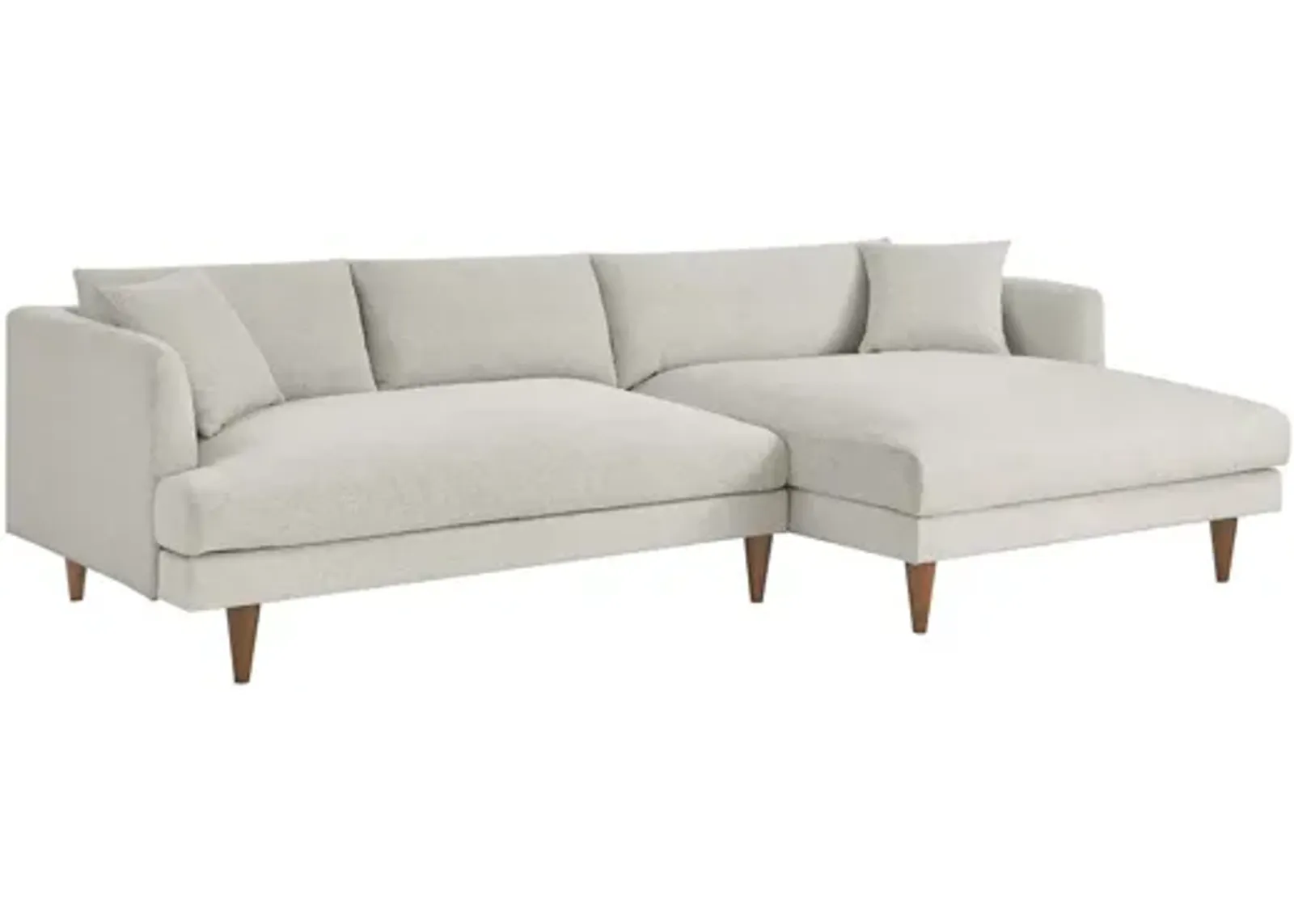 Zoya Right-Facing Down Filled Overstuffed Sectional Sofa