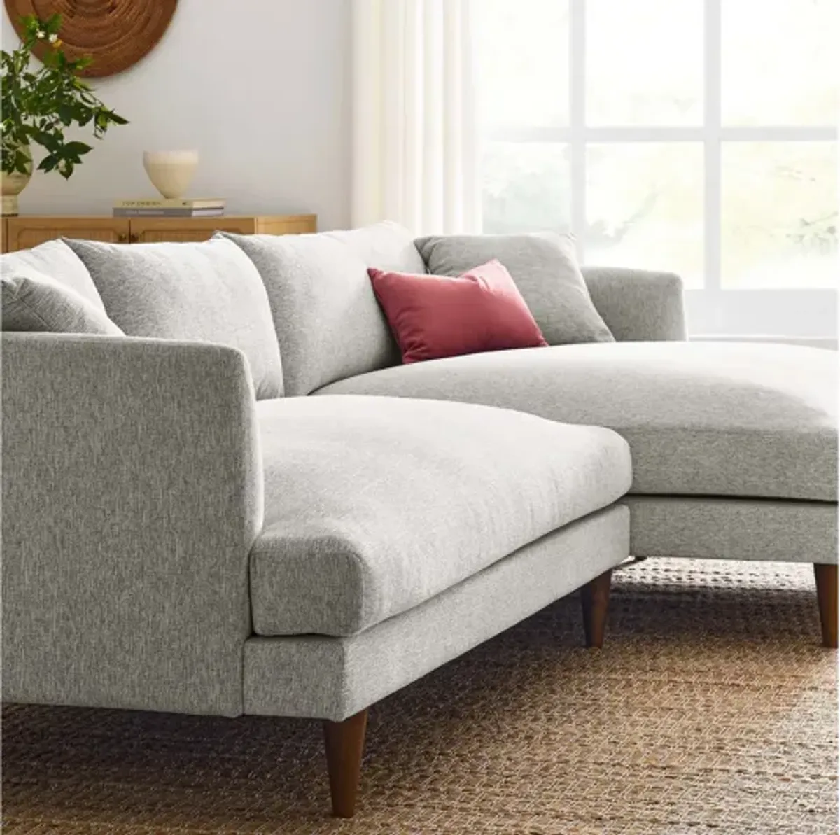 Zoya Right-Facing Down Filled Overstuffed Sectional Sofa