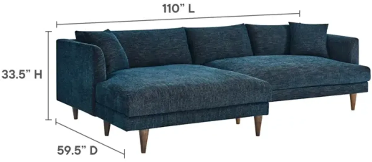 Zoya Left-Facing Down Filled Overstuffed Sectional Sofa