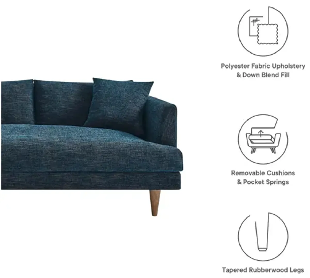 Zoya Left-Facing Down Filled Overstuffed Sectional Sofa