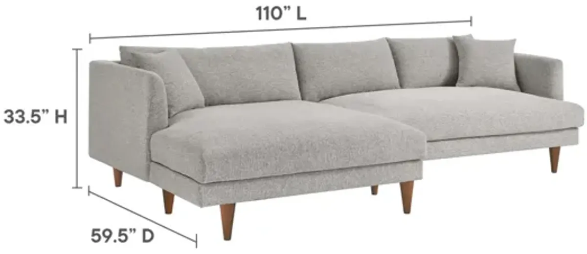 Zoya Left-Facing Down Filled Overstuffed Sectional Sofa