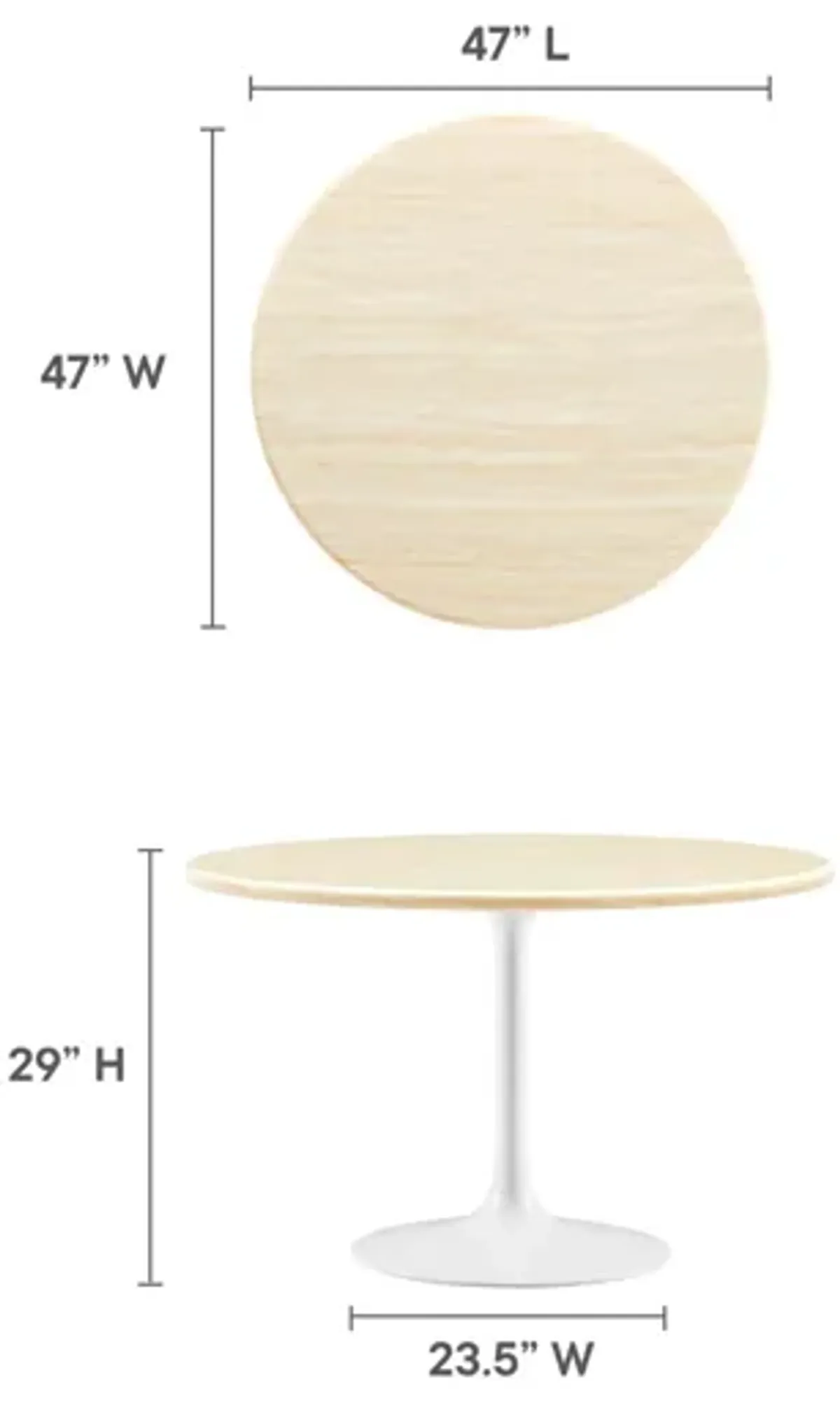 Lippa 48" Round Artificial Travertine Dining Table