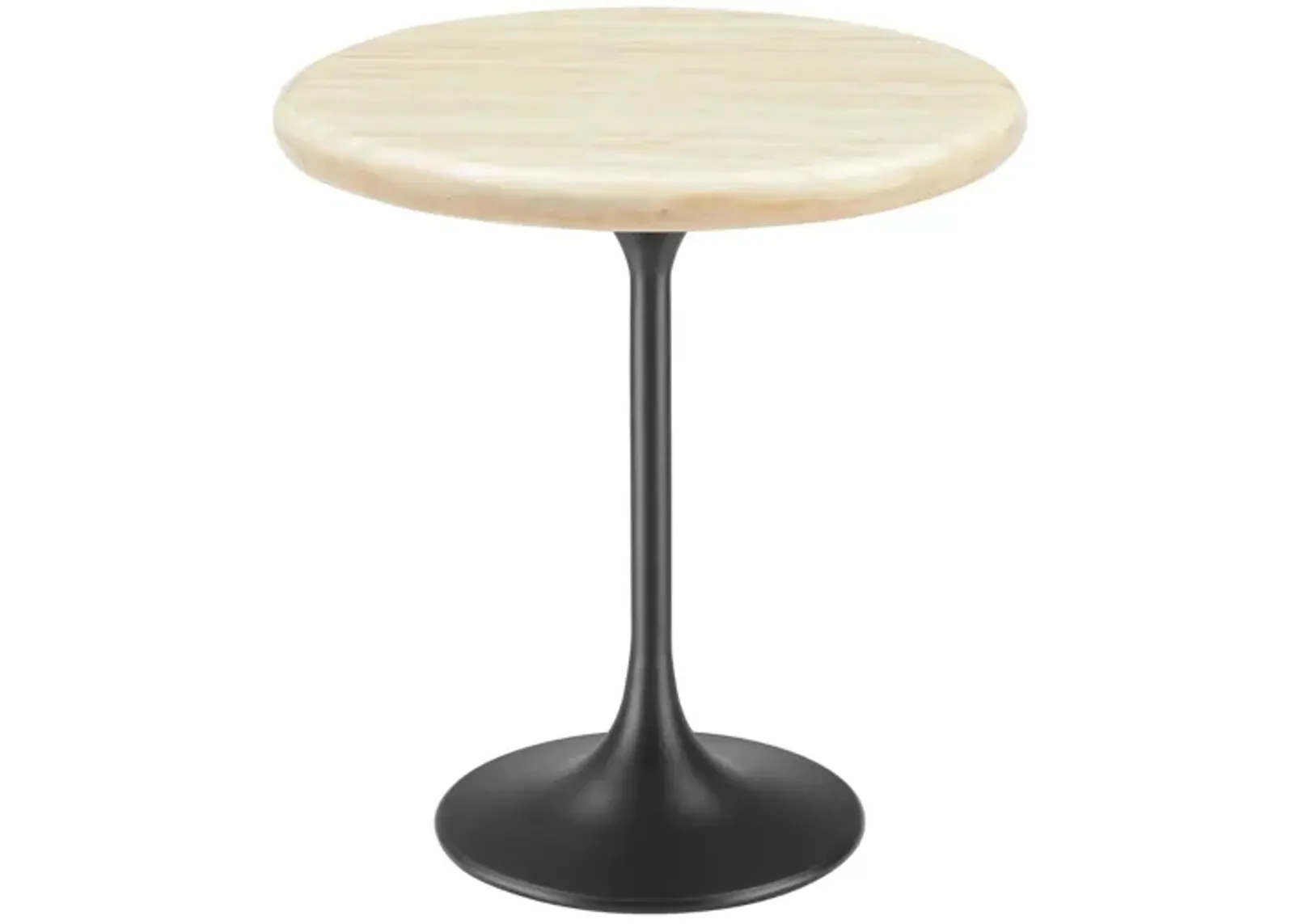 Lippa 20" Round Artificial Travertine Side Table