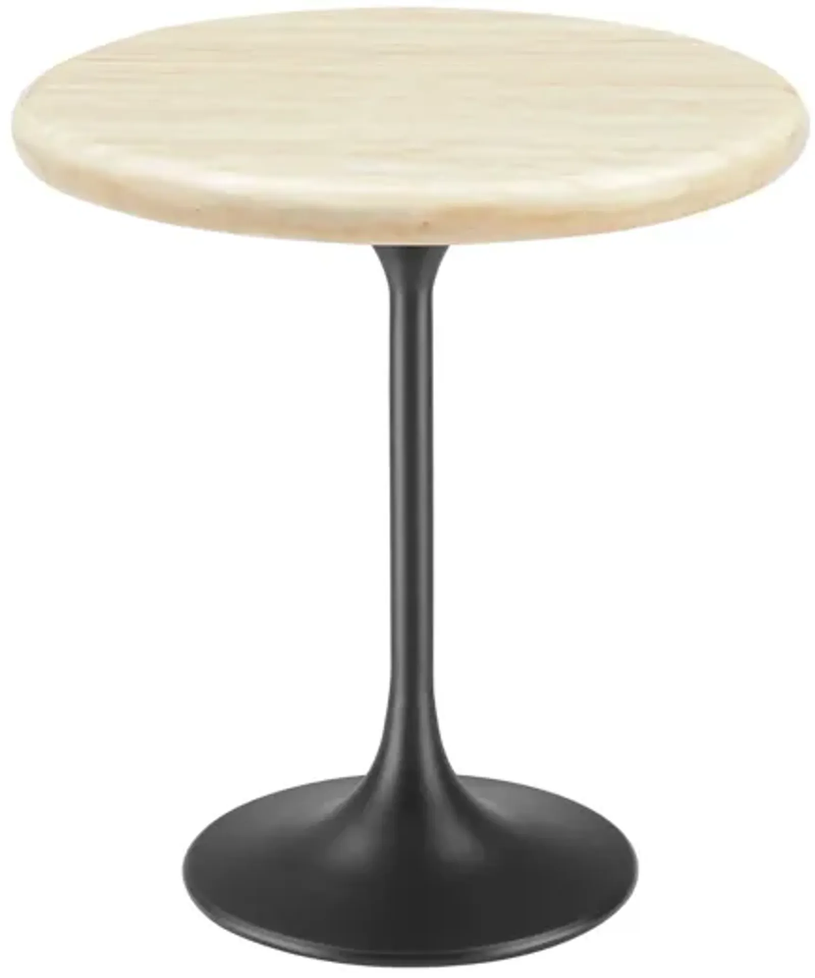 Lippa 20" Round Artificial Travertine Side Table