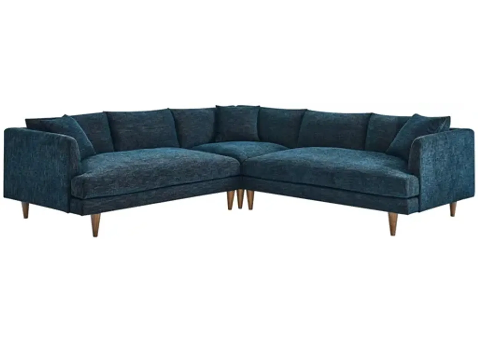 Zoya 3 Piece Down Filled Overstuffed Sectional Sofa