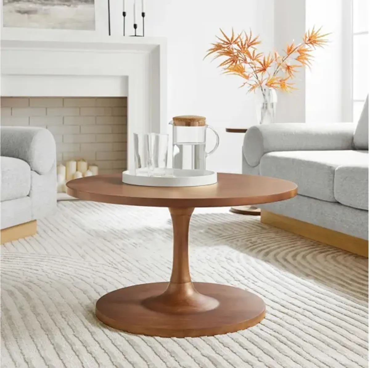 Lina Round Wood Coffee Table