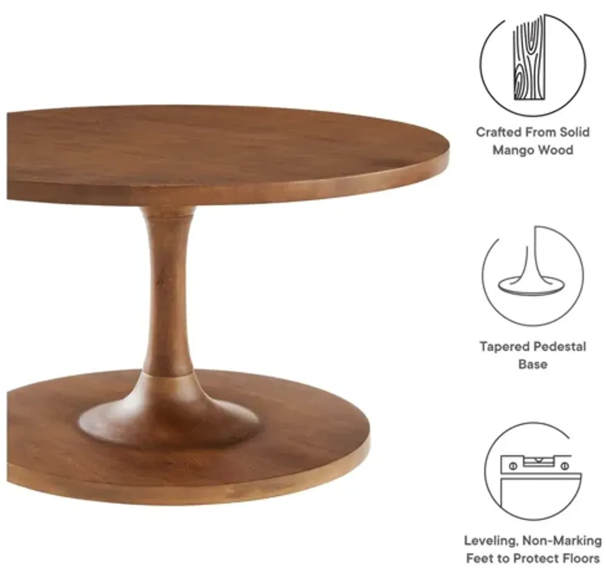 Lina Round Wood Coffee Table