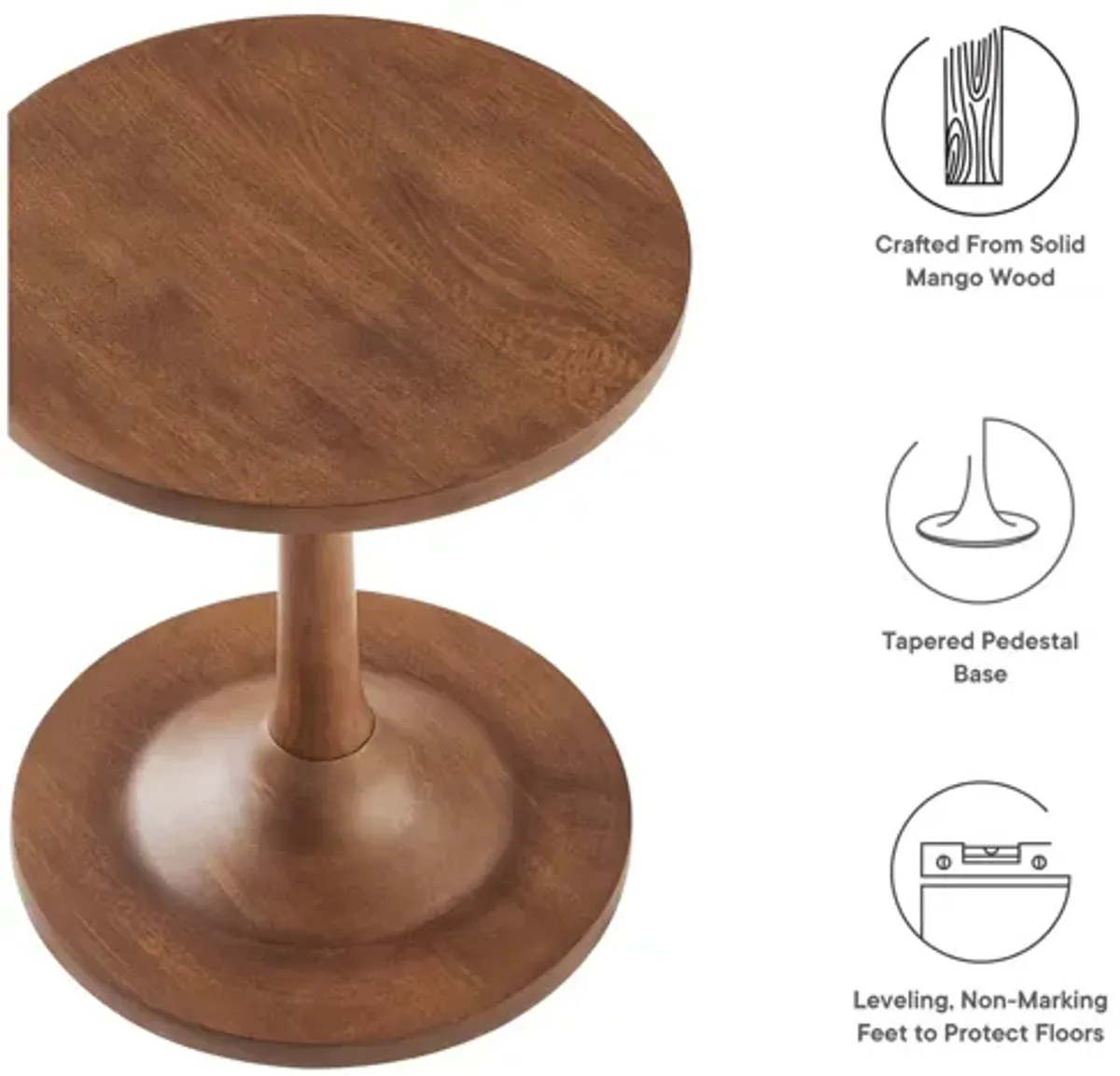 Lina Round Wood Side Table