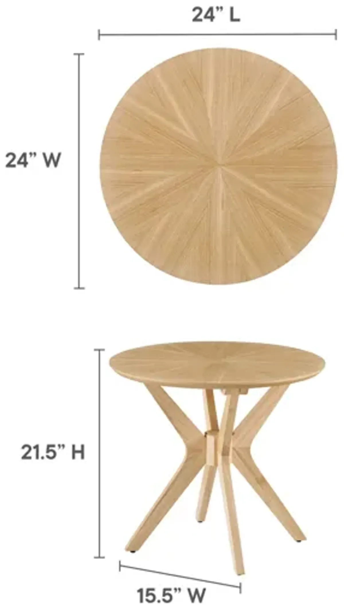 Crossroads 24" Round Wood Side Table