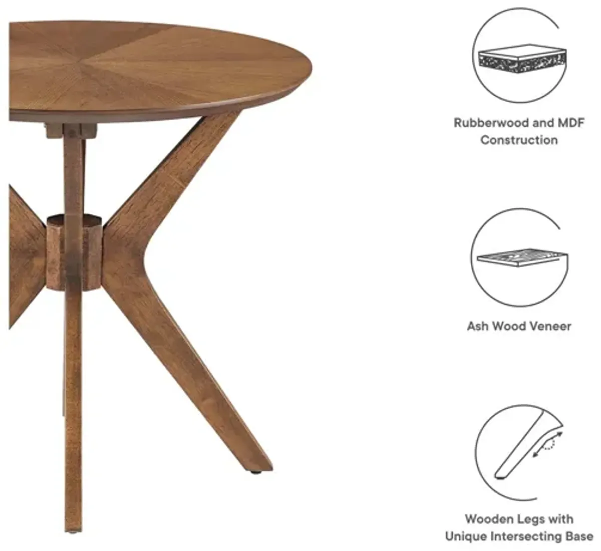 Crossroads 24" Round Wood Side Table