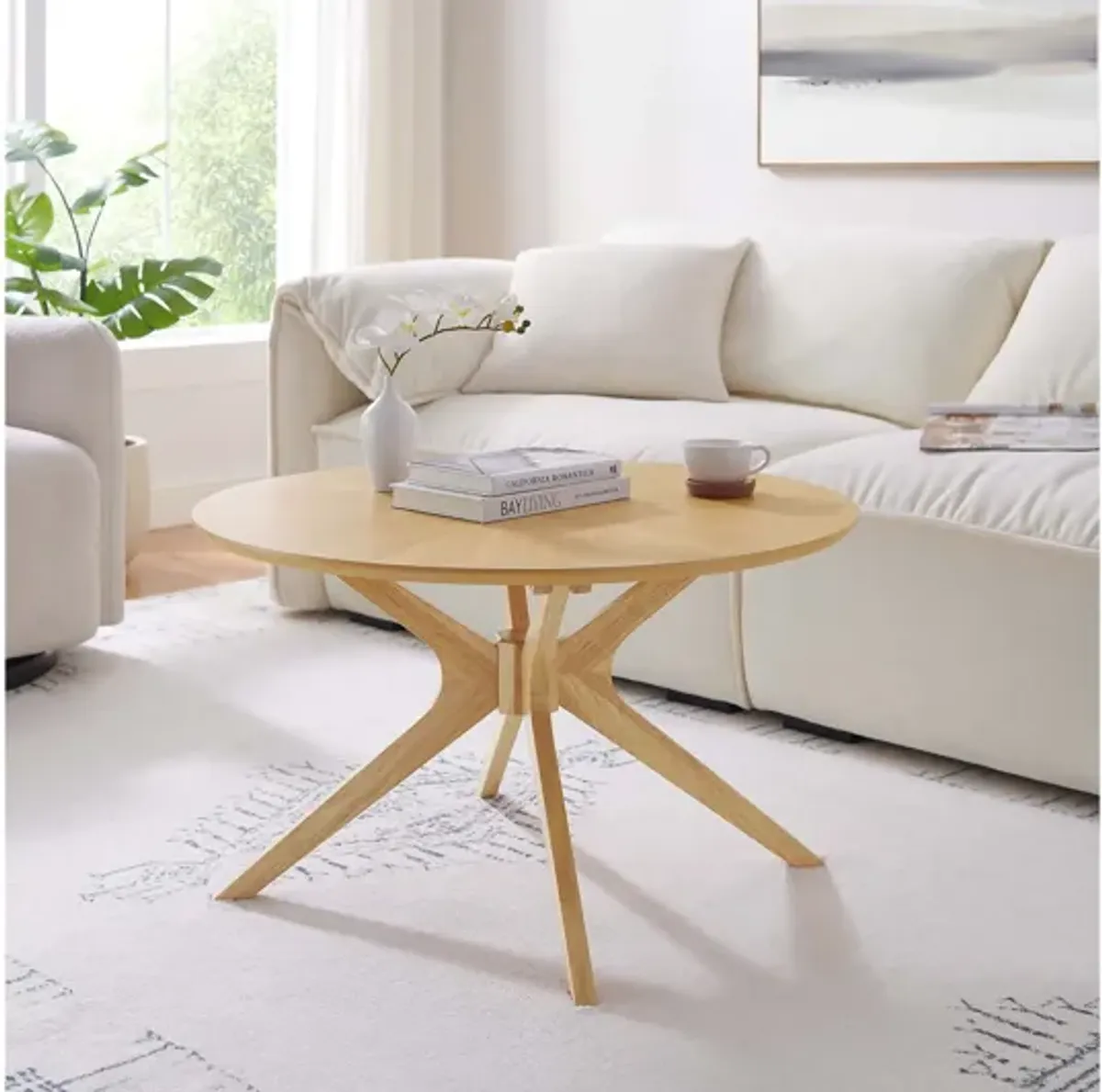 Crossroads Round Wood Coffee Table