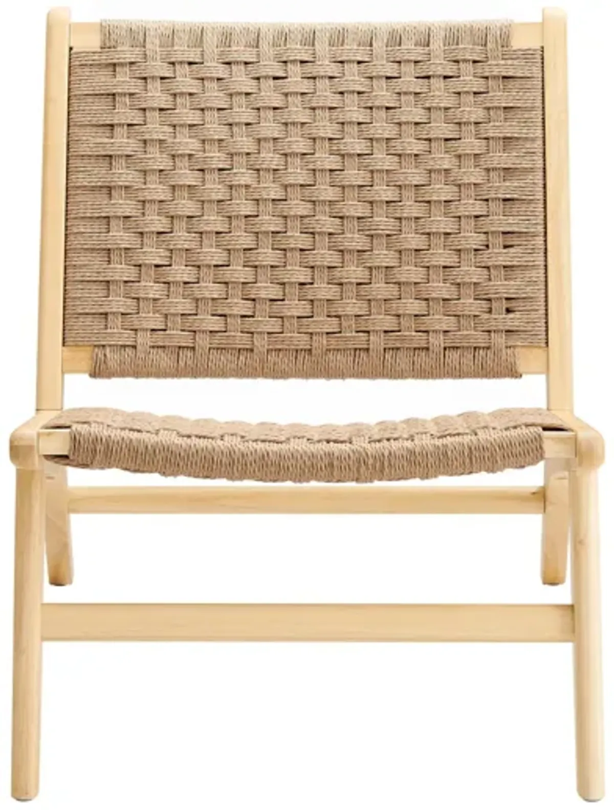 Saoirse Woven Rope Wood Accent Lounge Chair