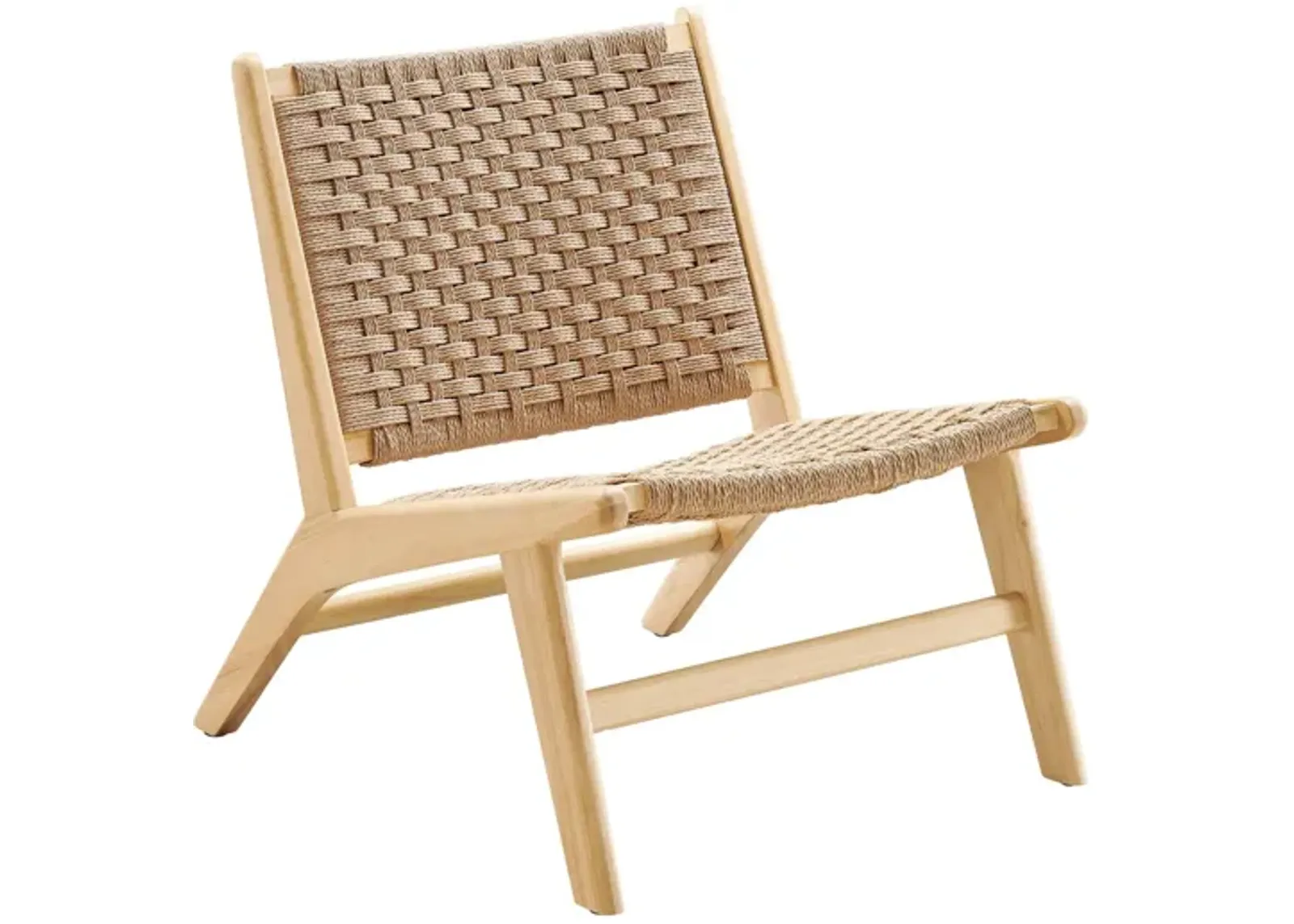 Saoirse Woven Rope Wood Accent Lounge Chair