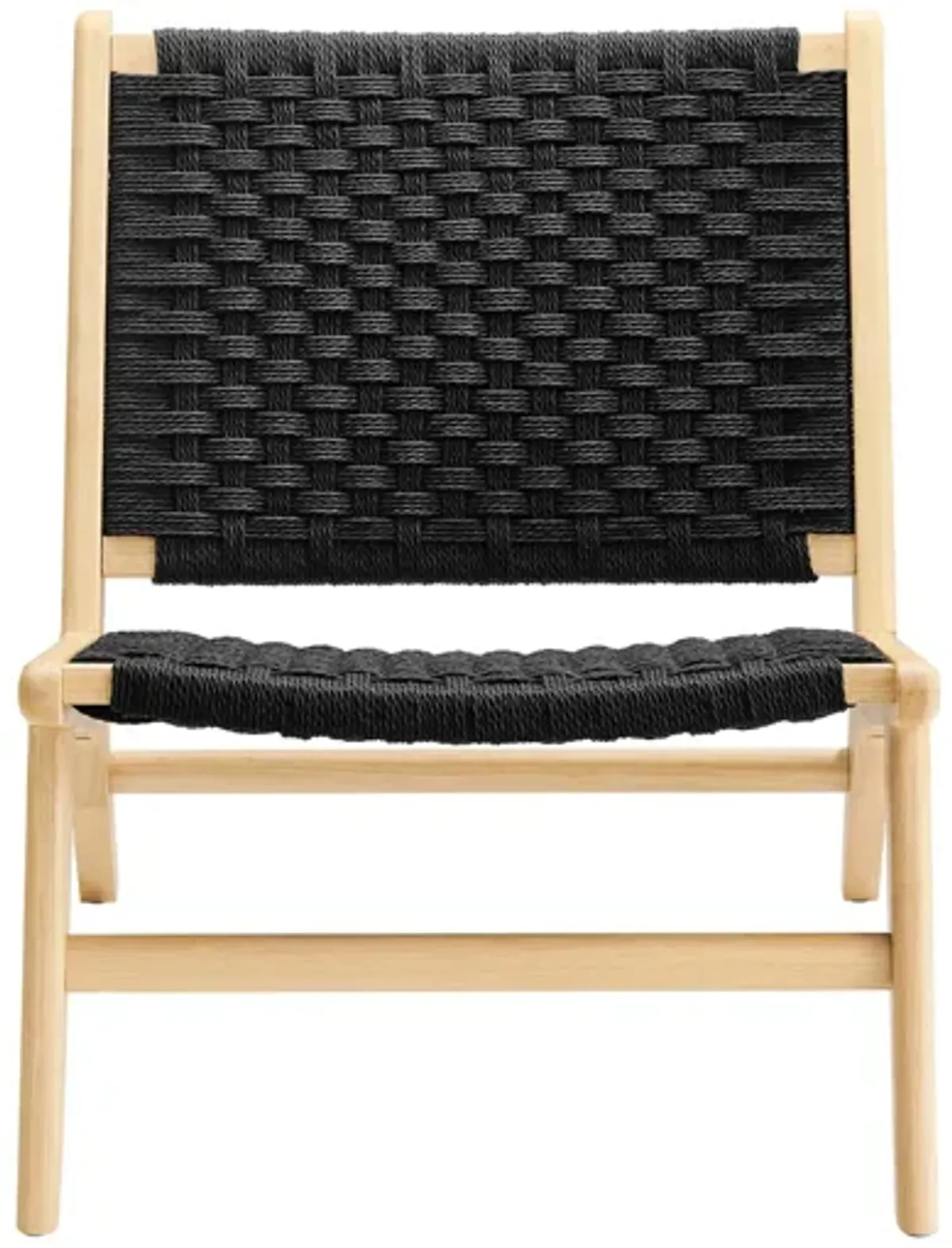 Saoirse Woven Rope Wood Accent Lounge Chair