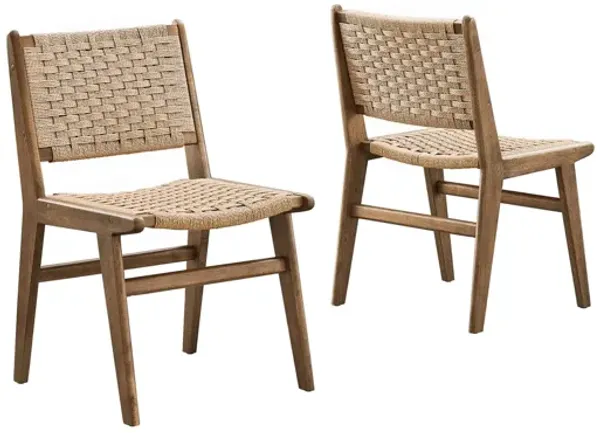 Saoirse Woven Rope Wood Dining Side Chair Set of 2