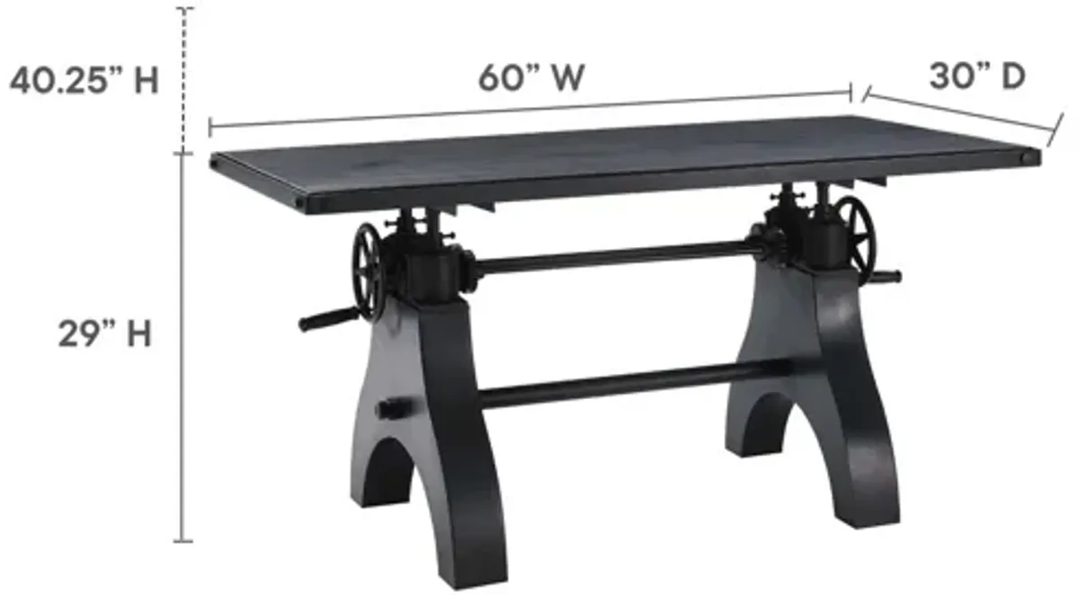 Genuine 60" Crank Adjustable Height Dining Table and Computer Desk