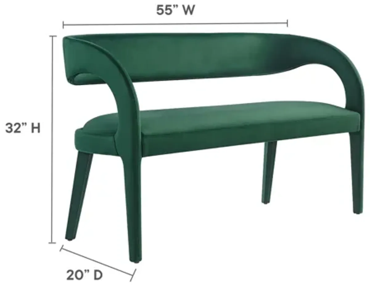 Pinnacle Performance Velvet Accent Bench by Modway