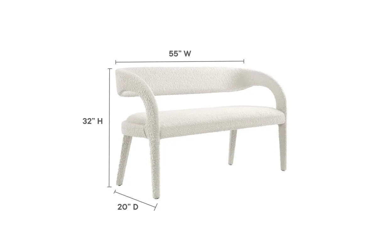 Pinnacle Boucle Fabric Accent Bench by Modway