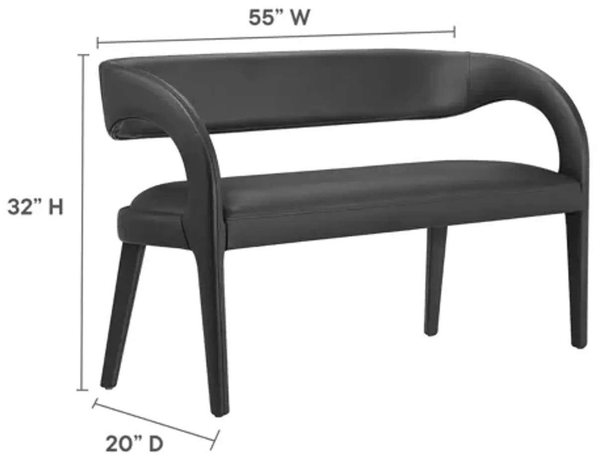 Pinnacle Vegan Leather Accent Bench by Modway