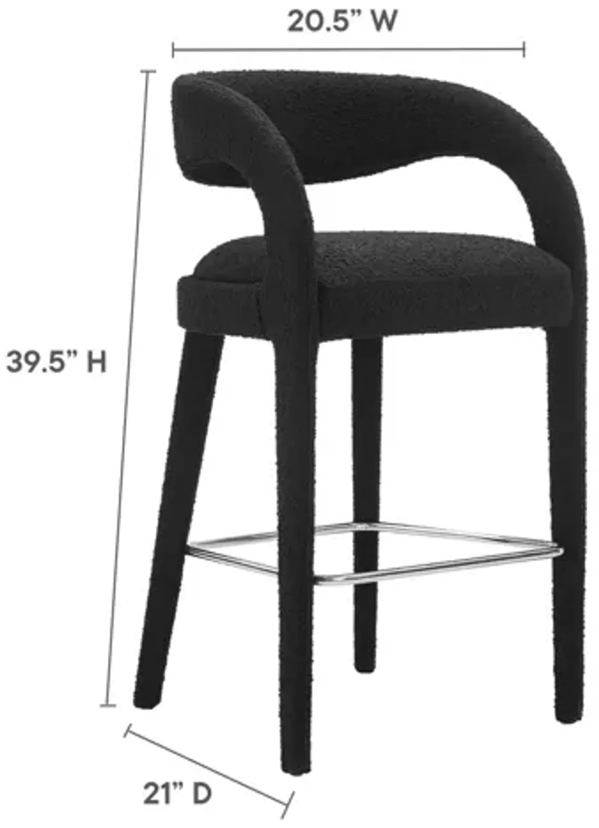 Pinnacle Boucle Upholstered Bar Stool Set of 2