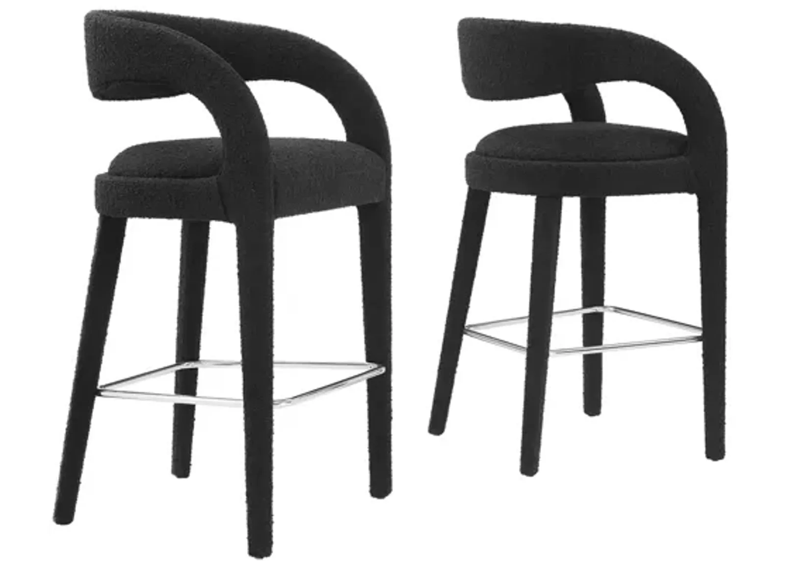 Pinnacle Boucle Upholstered Bar Stool Set of 2