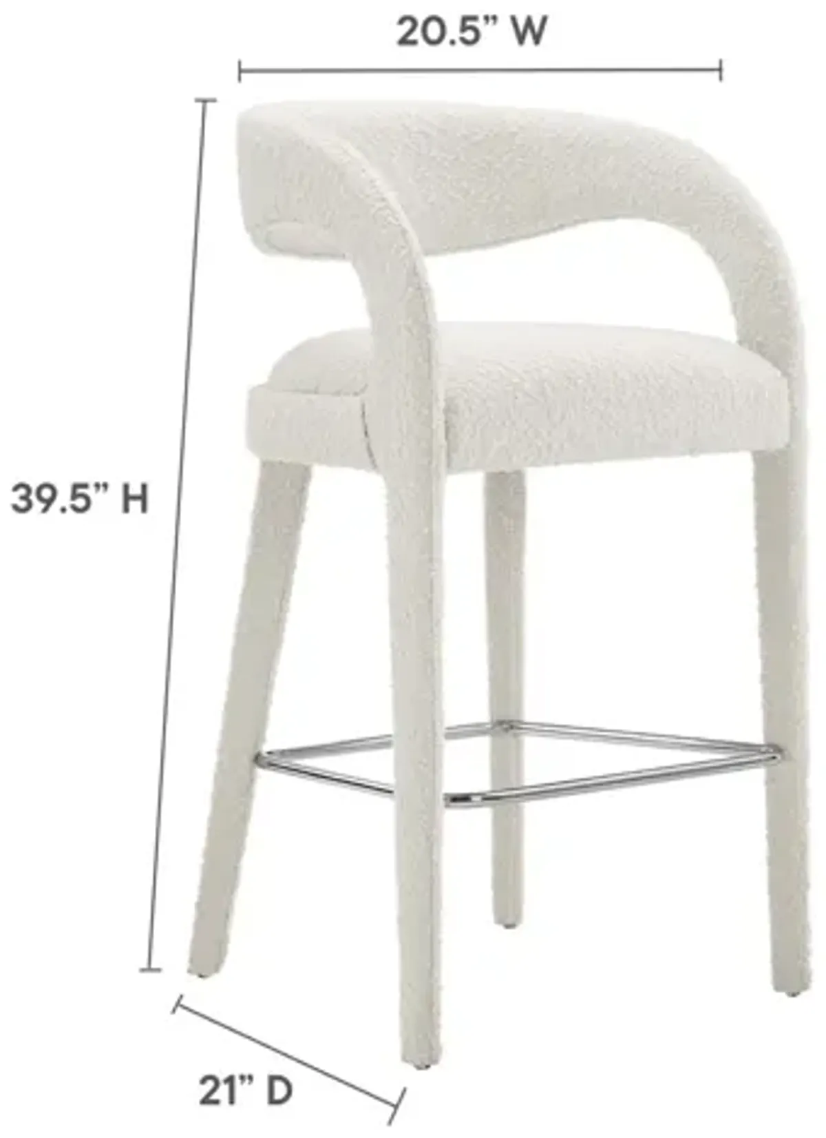 Pinnacle Boucle Upholstered Bar Stool Set of 2