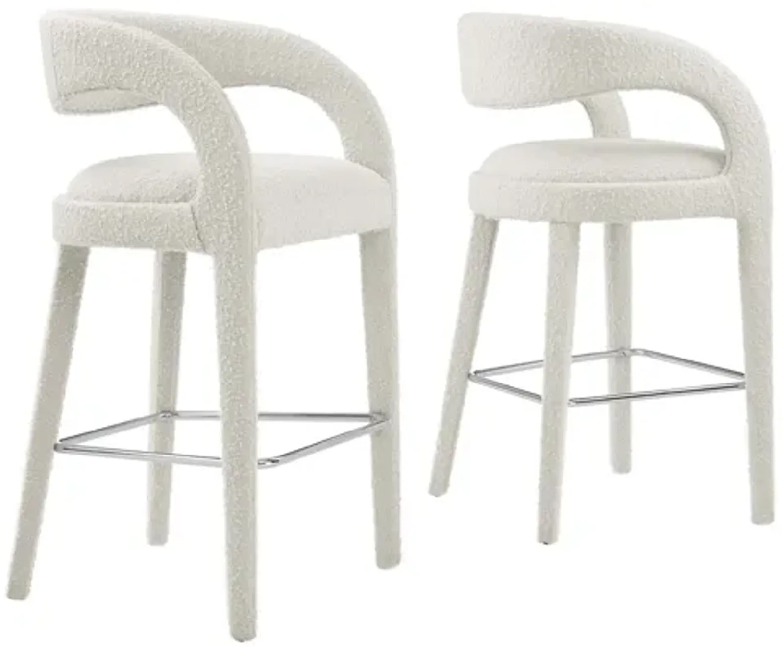 Pinnacle Boucle Upholstered Bar Stool Set of 2