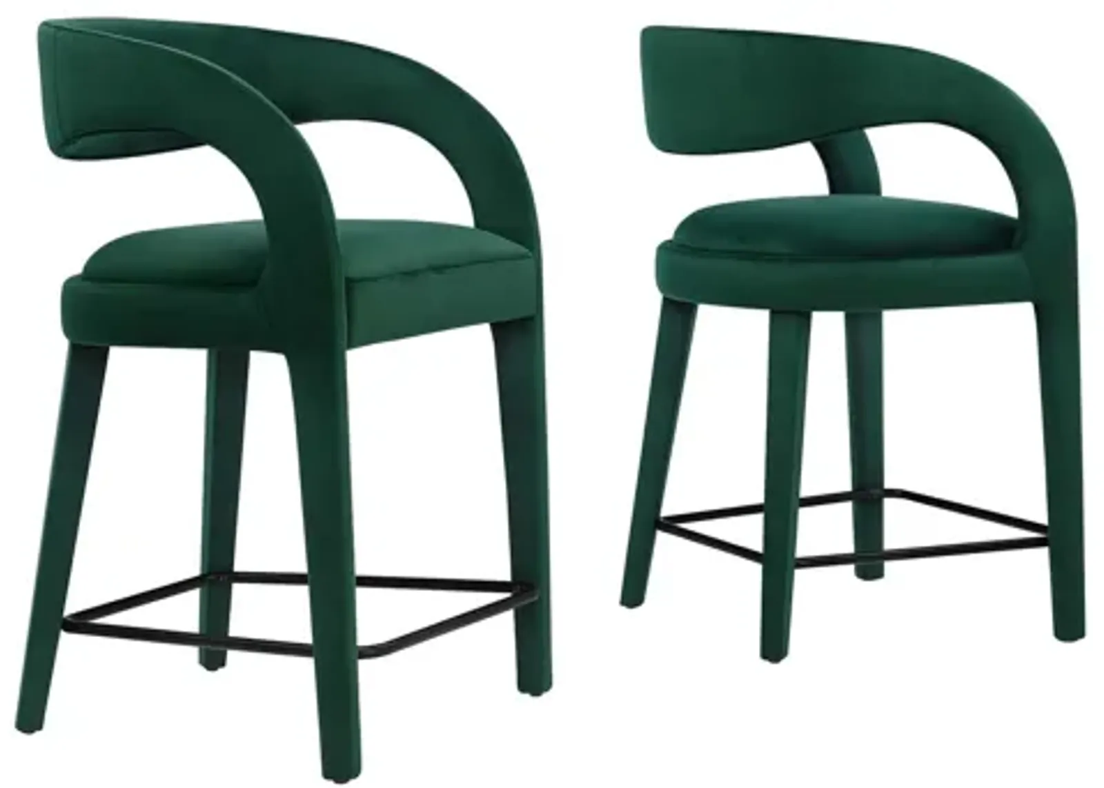 Pinnacle Performance Velvet Counter Stool Set of 2