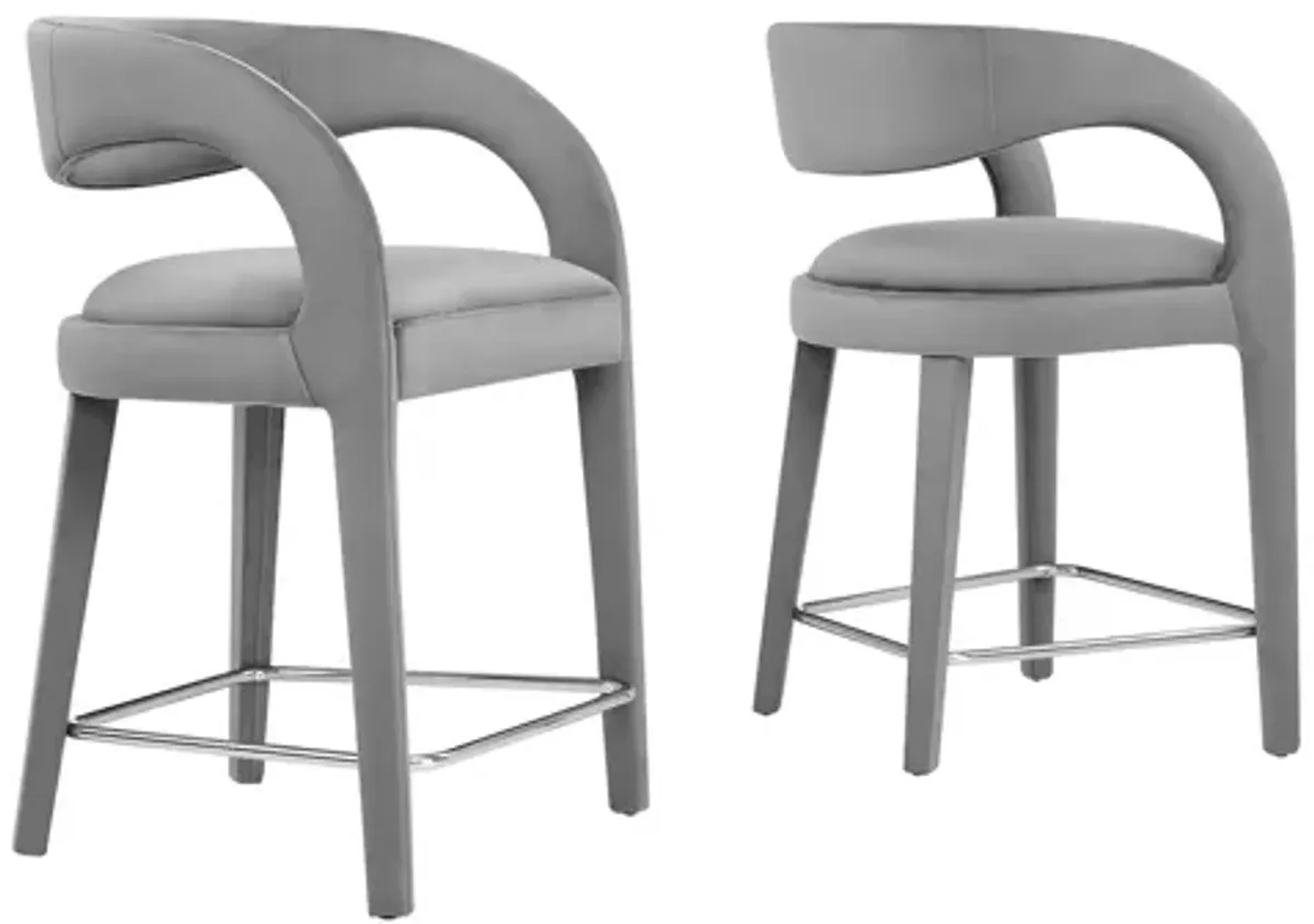 Pinnacle Performance Velvet Counter Stool Set of 2