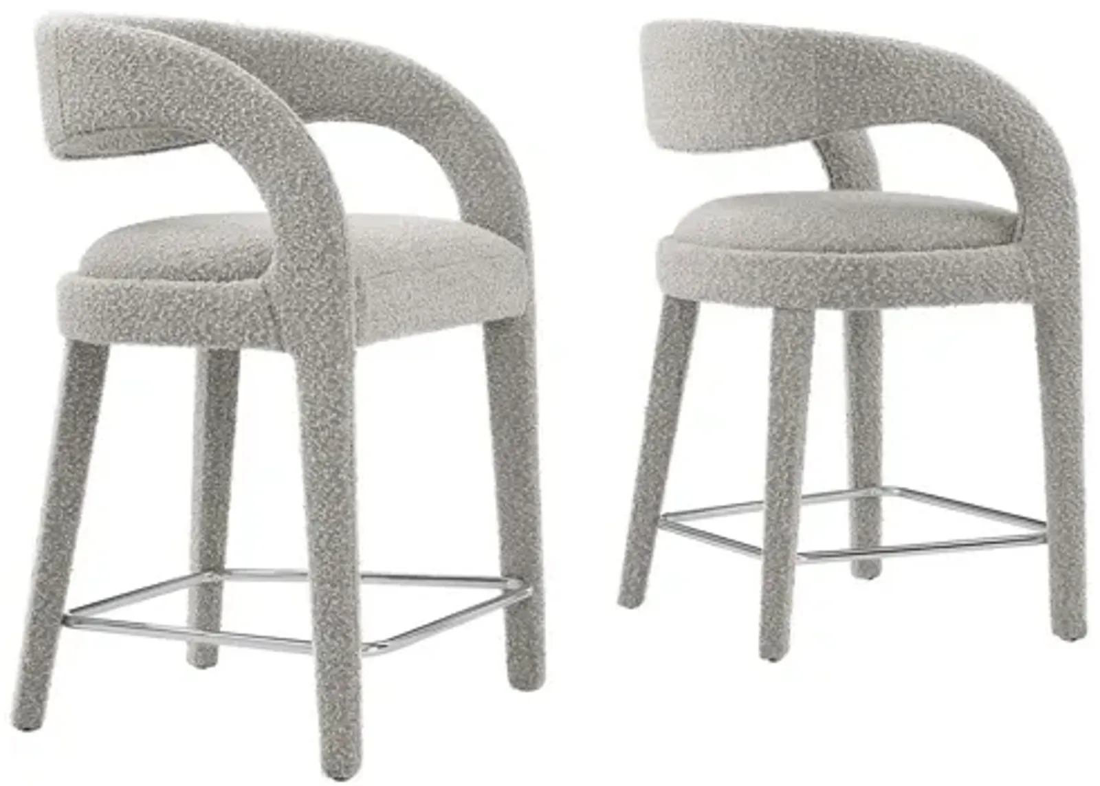 Pinnacle Boucle Upholstered Counter Stool Set of 2