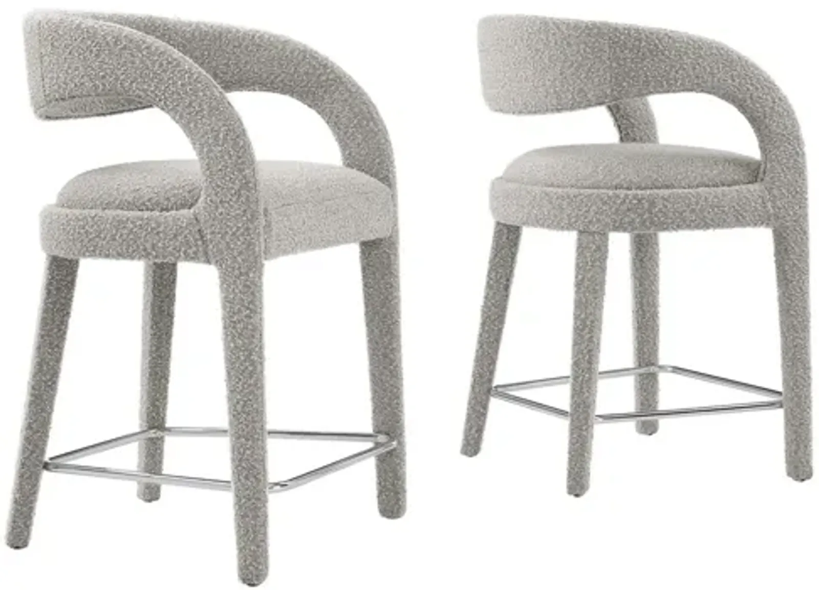 Pinnacle Boucle Upholstered Counter Stool Set of 2