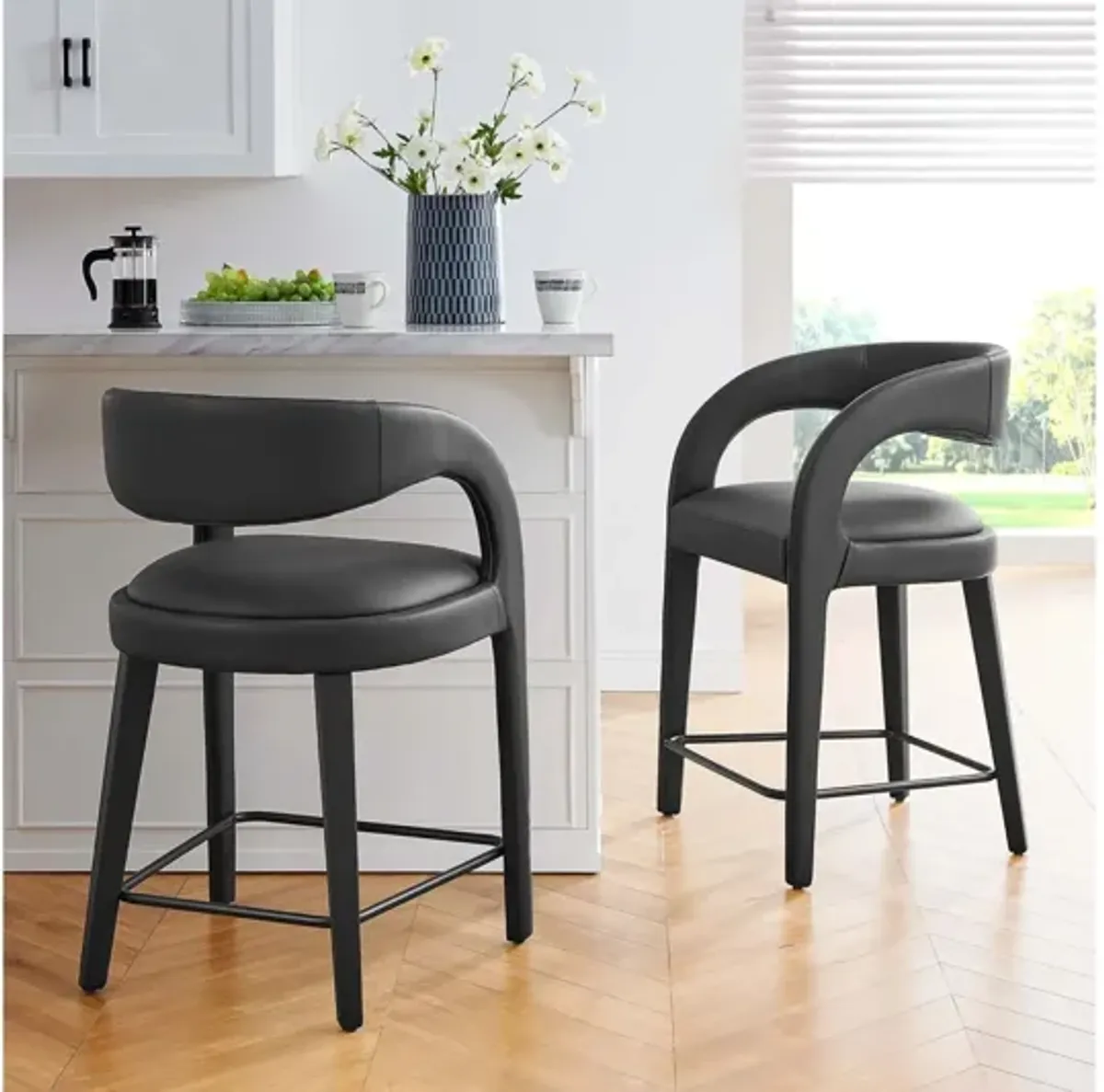 Pinnacle Vegan Leather Counter Stool Set of 2