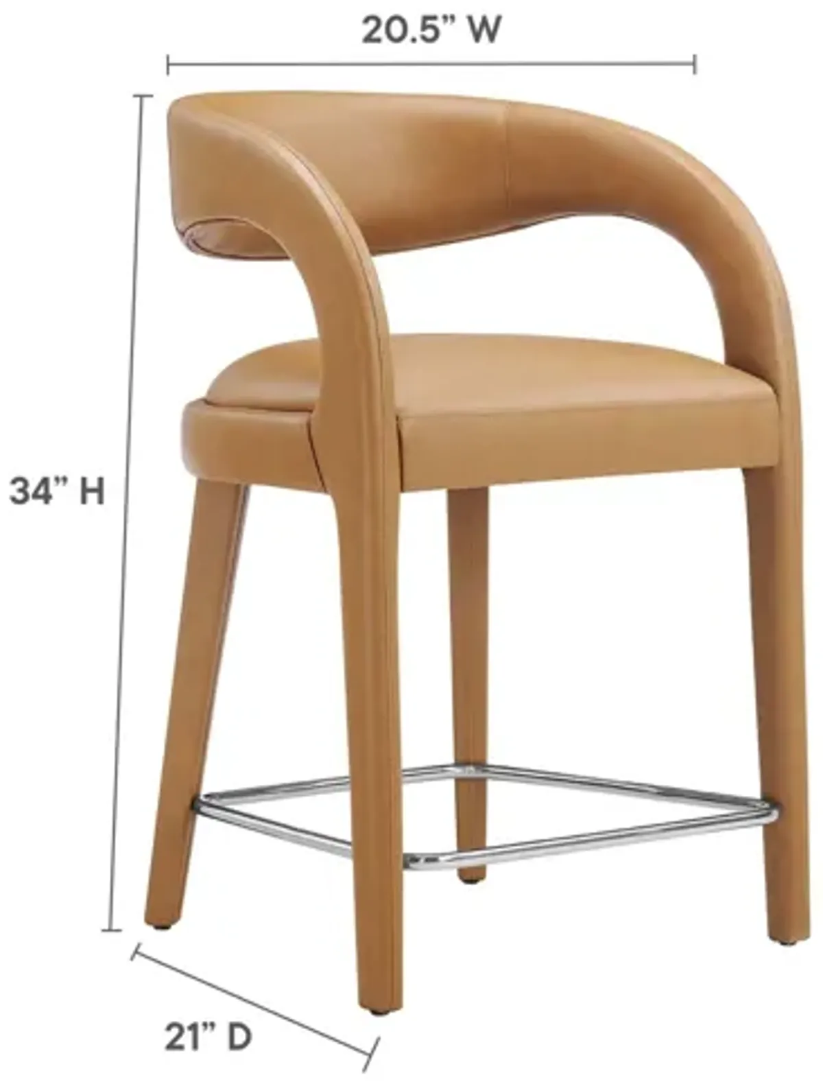 Pinnacle Vegan Leather Counter Stool Set of 2