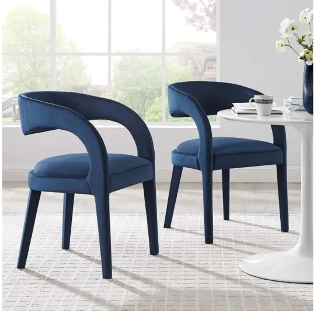 Pinnacle Performance Velvet Dining Chair Set of 2