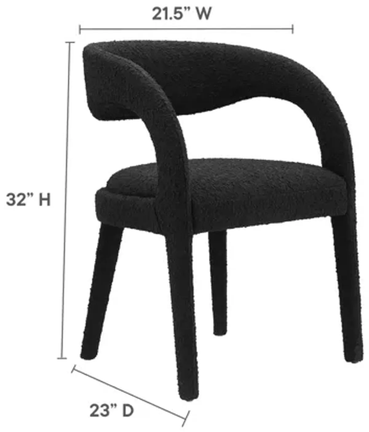 Pinnacle Boucle Upholstered Dining Chair Set of 2