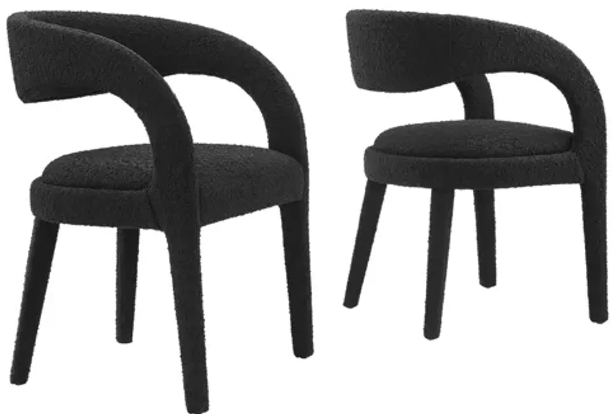 Pinnacle Boucle Upholstered Dining Chair Set of 2