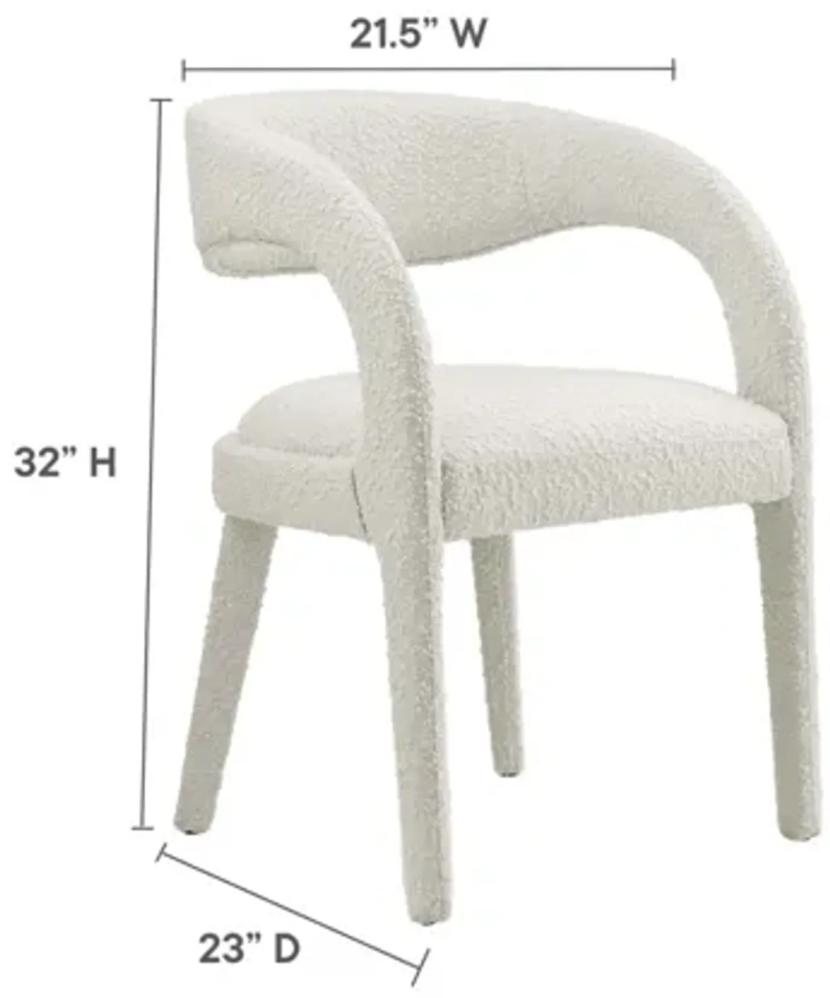 Pinnacle Boucle Upholstered Dining Chair Set of 2