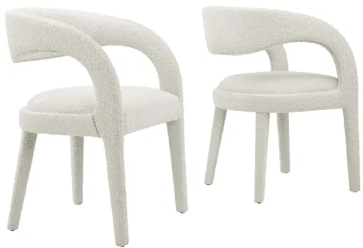 Pinnacle Boucle Upholstered Dining Chair Set of 2