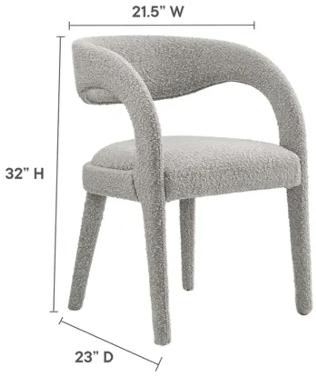 Pinnacle Boucle Upholstered Dining Chair Set of 2