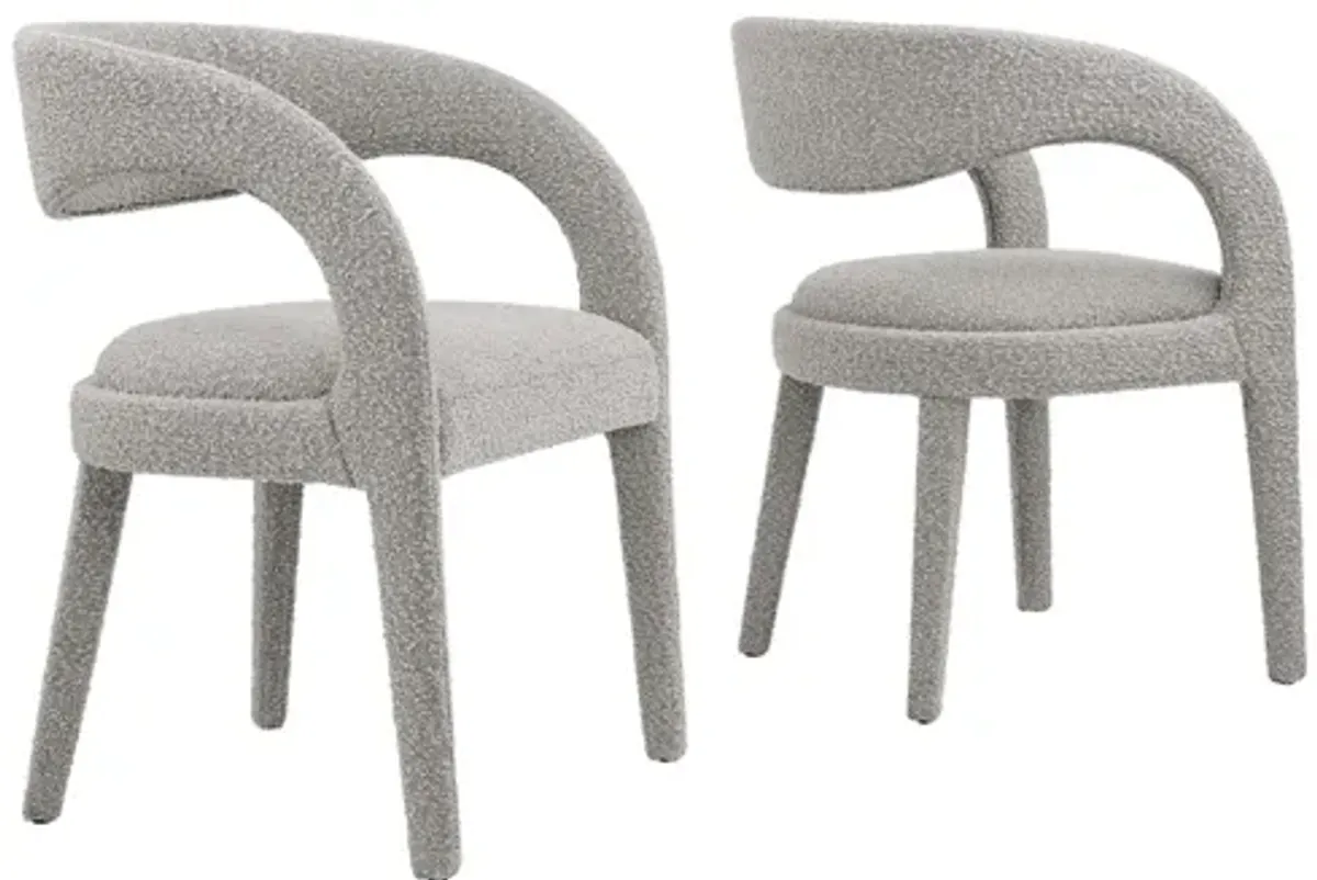 Pinnacle Boucle Upholstered Dining Chair Set of 2