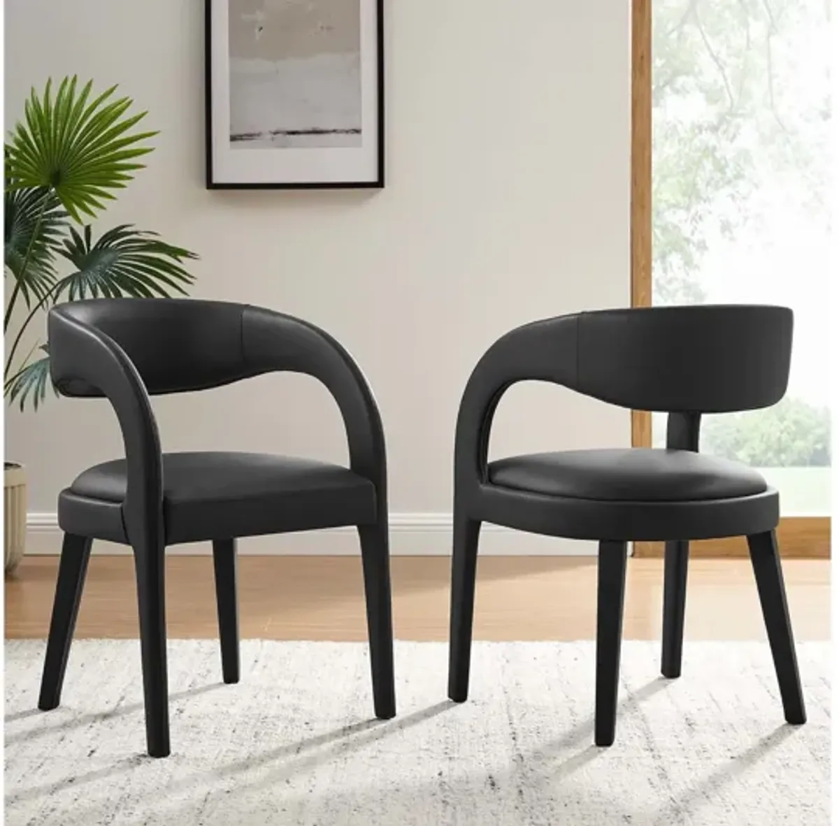 Pinnacle Vegan Leather Dining Chair Set of 2