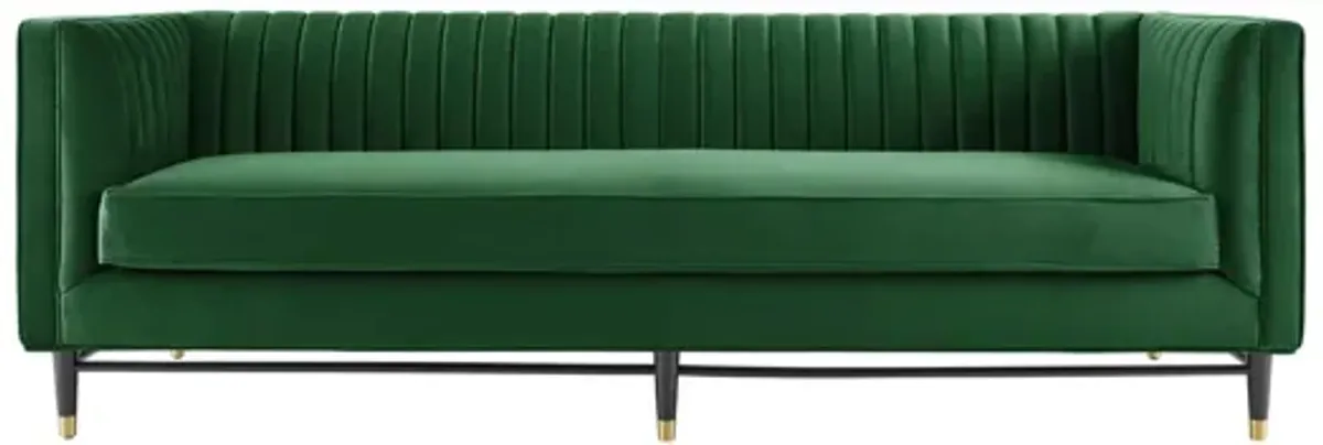 Devote Channel Tufted Performance Velvet Sofa