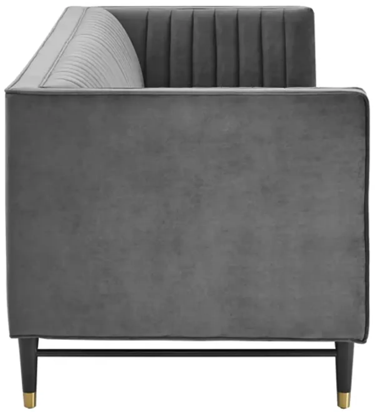 Devote Channel Tufted Performance Velvet Sofa