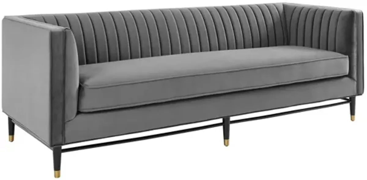 Devote Channel Tufted Performance Velvet Sofa