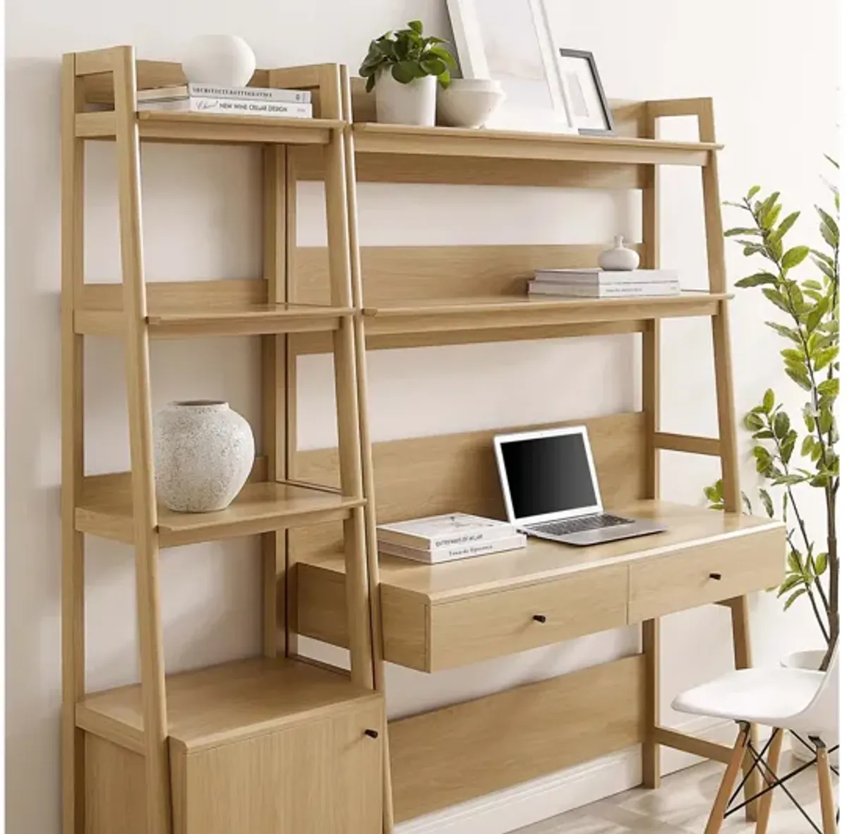 Bixby 2-Piece Wood Office Desk and Bookshelf