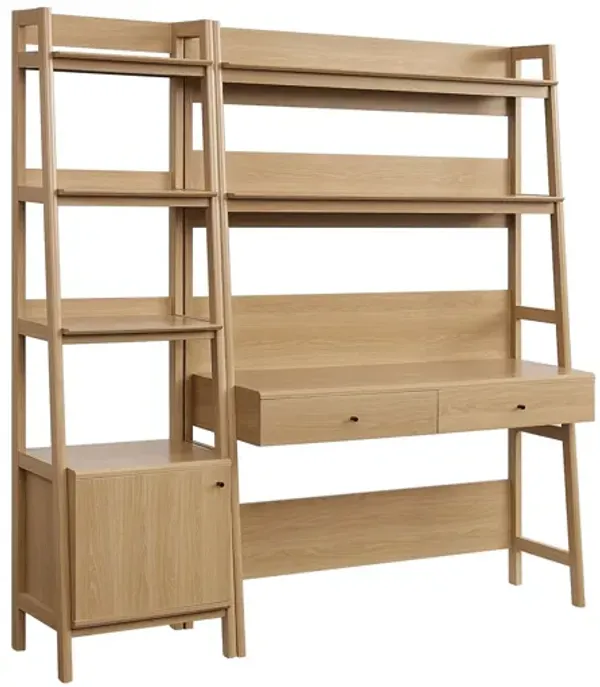 Bixby 2-Piece Wood Office Desk and Bookshelf